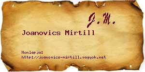 Joanovics Mirtill névjegykártya